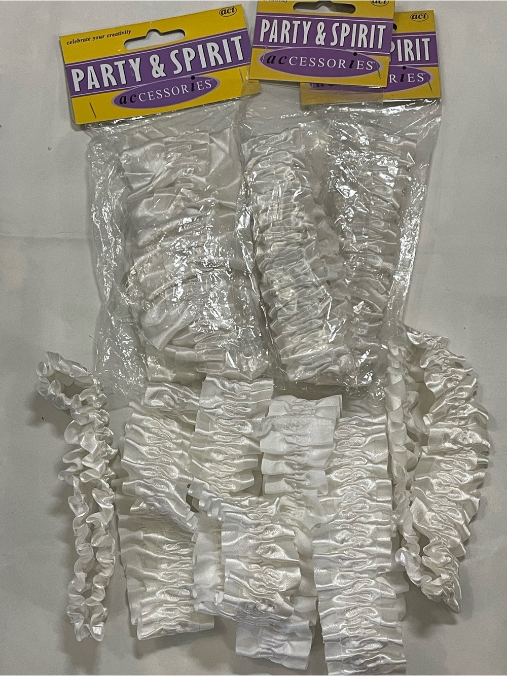 White Satin garters for crafts